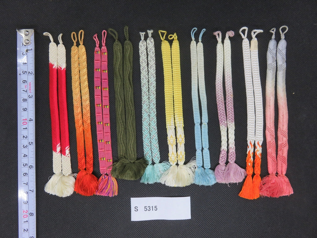 S#5315 Silk Haori Himo Flat Braid 10pcs Bundle Pack