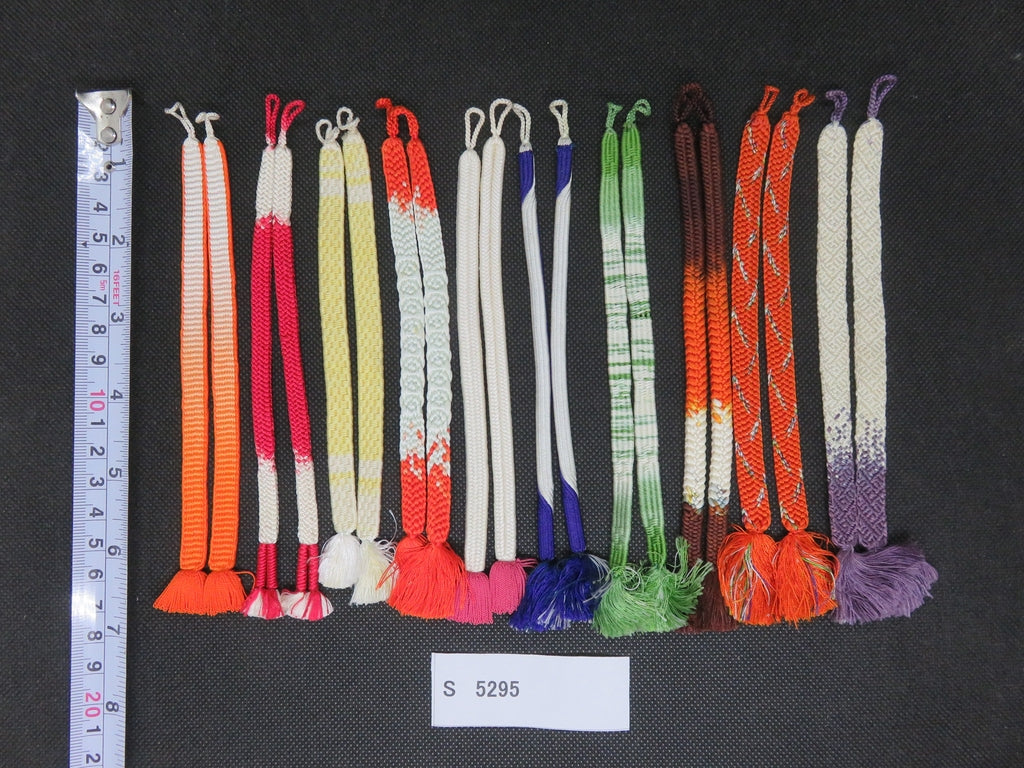 S#5295 Silk Haori Himo Flat Braid 10pcs Bundle Pack