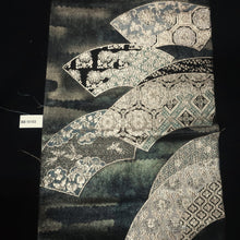 Load image into Gallery viewer, BB10103AG Silk Obi Fabric Folding Fan Black Gold 104.3x10.6in(265x27cm)
