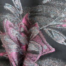 Load image into Gallery viewer, Haori Jacket Vintage(1950-1980) Black Gold Silver Floral pattern Silk #10981F3
