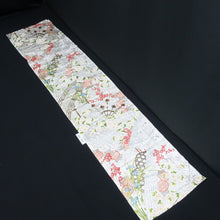 Load image into Gallery viewer, KK1420B8 Silk Kimono Fabric Vintage(1950-1980) Plum blossom Pearl white 65.7x13.4in(167x34cm)
