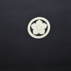 Men's Haori Vintage(1950-1980) Black Montsuki Shosoin Silk #10421A2
