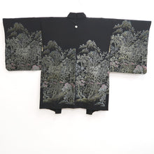 Load image into Gallery viewer, Haori Jacket Vintage(1950-1980) Black Gold Silver Landscape Tree Silk #10821E1
