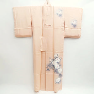 Kimono Pale Pink Hand painted Peony Silk #9934B5