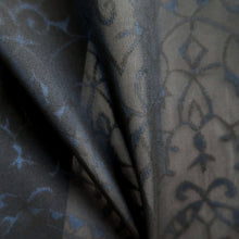 Load image into Gallery viewer, Haori Jacket Vintage(1950-1980) Blue Black Sheer Arabesque Damask Silk #10911E5

