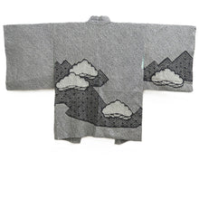Load image into Gallery viewer, Haori Jacket Vintage(1950-1980) Black Full Shibori Pine Tree Silk #10570B5
