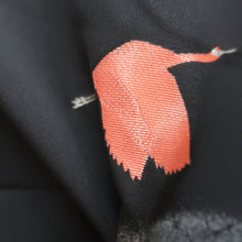 Load image into Gallery viewer, Haori Jacket Vintage(1950-1980) Black Crane Birds Silk #9989C2
