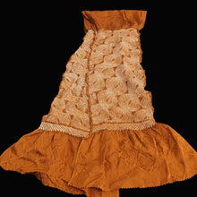 Load image into Gallery viewer, Silk Japanese Obiage Shibori Brown 55.1x6.7in(140x17cm) A#10054
