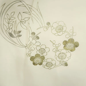 Juban White Gold Peony Plum blossom Silk #10514B2