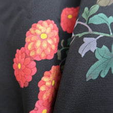 Load image into Gallery viewer, Haori Jacket Black Chrysanthemum Silk #10670C5
