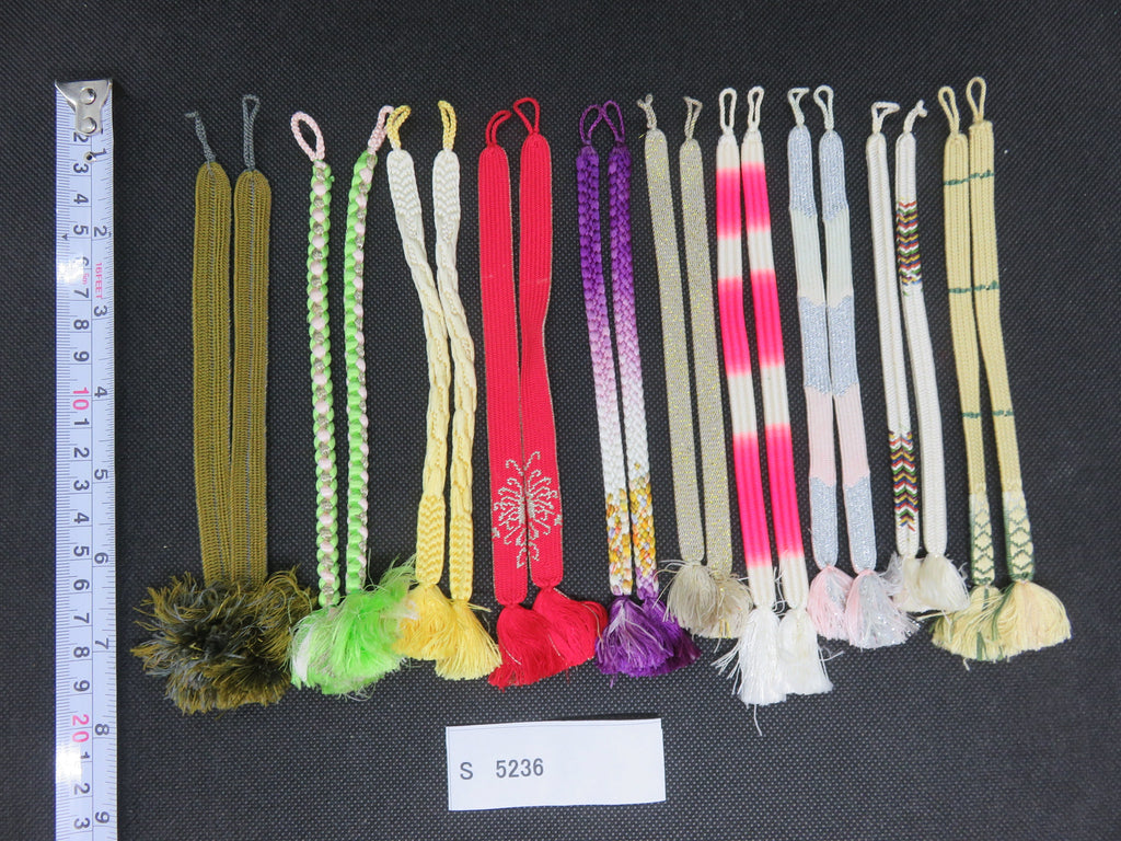 S#5236 Silk Haori Himo Flat Braid 10pcs Bundle Pack
