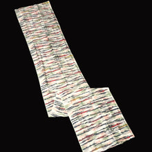 Load image into Gallery viewer, KK1475A2 Silk Kimono Fabric Vintage(1950-1980) Meisen Gray White 72.0x12.2in(183x31cm)
