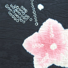 Load image into Gallery viewer, Haori Jacket Vintage(1950-1980) Black Shibori Ryusui Flower Silk #9727A1
