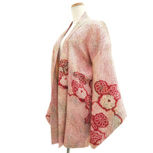 Load image into Gallery viewer, Haori Jacket Vintage(1950-1980) Red Shibori Chrysanthemum Silk #10601C2
