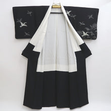 Load image into Gallery viewer, Kimono Black Crane Birds Shibori Tall Silk #9924B4
