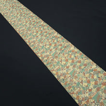 Load image into Gallery viewer, Fukuro Obi Green Brown Gold Hyakunin Issyu Silk BB341V9
