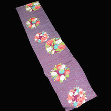 Load image into Gallery viewer, KK1465A1 Silk Kimono Fabric Vintage(1920-1950) Sayagata Dark Purple 53.9x11.4in(137x29cm)
