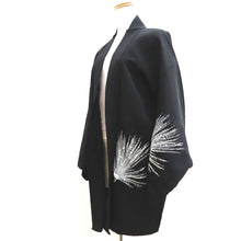 Load image into Gallery viewer, Haori Jacket Vintage(1950-1980) Black Peacock Silk #9990C2
