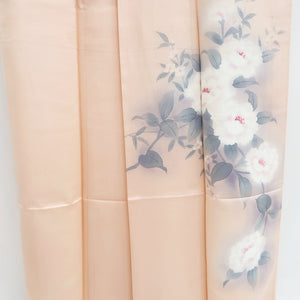 Kimono Pale Pink Hand painted Peony Silk #9934B5