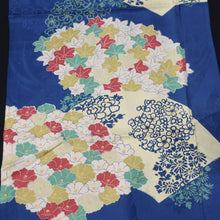 Load image into Gallery viewer, KK1440A1 Silk Kimono Fabric Vintage(1920-1950) Maple Leaf Blue 57.1x12.2in(145x31cm)
