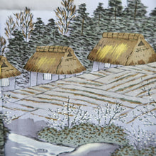 Load image into Gallery viewer, Men's Juban Blueish Gray Landscape Silk #10661C5
