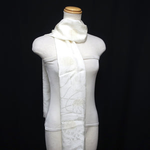 Silk Japanese Obiage Temari ball White 66.9x11.4in(170x29cm) A#10045