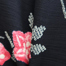 Load image into Gallery viewer, Haori Jacket Vintage(1950-1980) Black Shibori Flower Silk #9849B2
