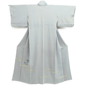 Kimono Light Gray Shinobu Kanji Silk #10521B2