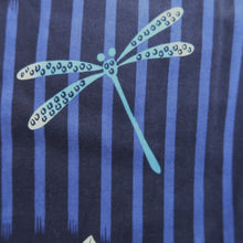 Load image into Gallery viewer, Yukata Black Blue Dragonfly Asagao Cotton #10344F3
