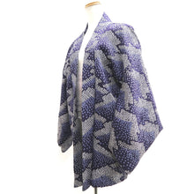 Load image into Gallery viewer, Haori Jacket Vintage(1950-1980) Blueish Purple Shibori Wave Silk #10110D2
