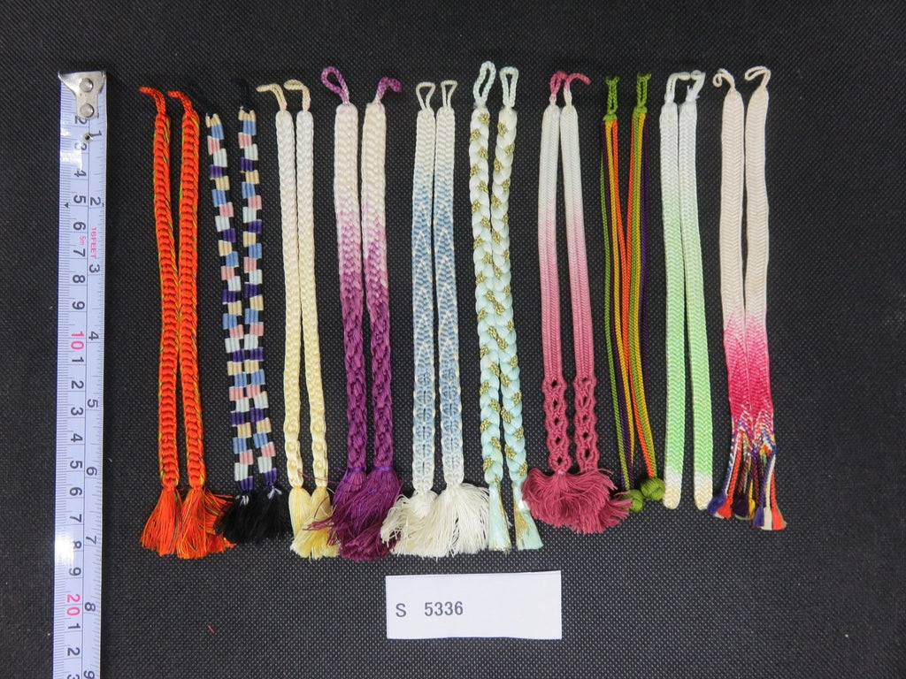 S#5336 Silk Haori Himo Flat Braid 10pcs Bundle Pack