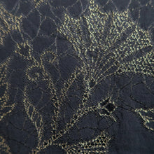 Load image into Gallery viewer, Haori Jacket Vintage(1950-1980) Black Gold Flower Silk #10590C1
