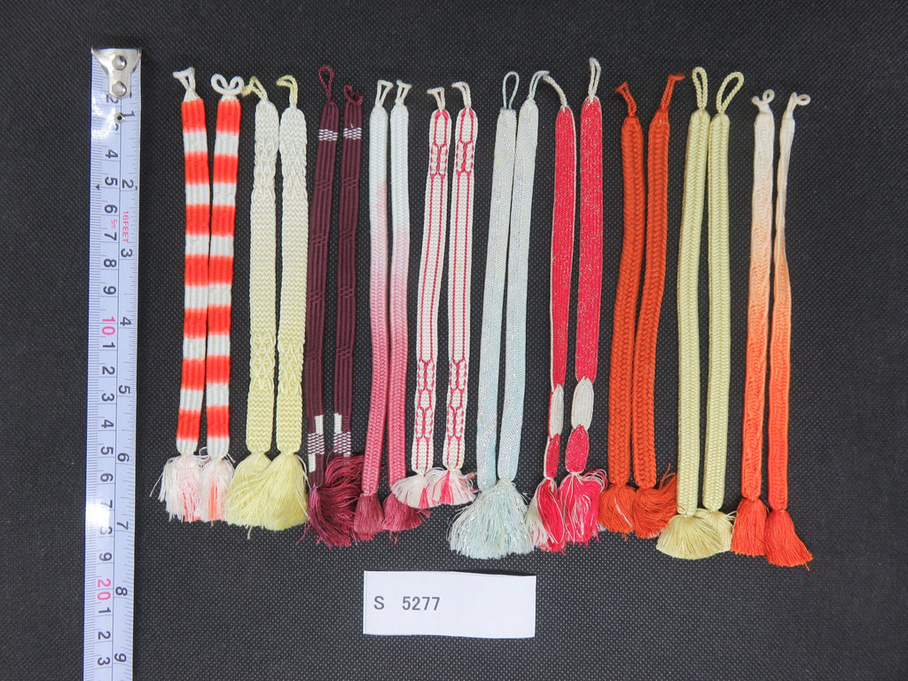 S#5277 Silk Haori Himo Flat Braid 10pcs Bundle Pack