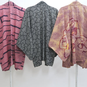 Bundle 12pcs Silk Vintage Full Shibori Haori Wholesale Bulk Free Shipping #494