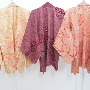 Bundle 12pcs Silk Vintage Full Shibori Haori Wholesale Bulk Free Shipping #682