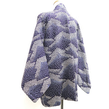 Load image into Gallery viewer, Haori Jacket Vintage(1950-1980) Blueish Purple Shibori Wave Silk #10110D2
