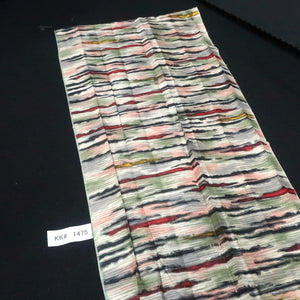 KK1475A2 Silk Kimono Fabric Vintage(1950-1980) Meisen Gray White 72.0x12.2in(183x31cm)