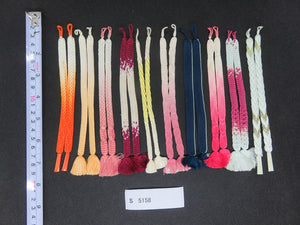 S#5158 Silk Haori Himo Flat Braid 10pcs Bundle Pack
