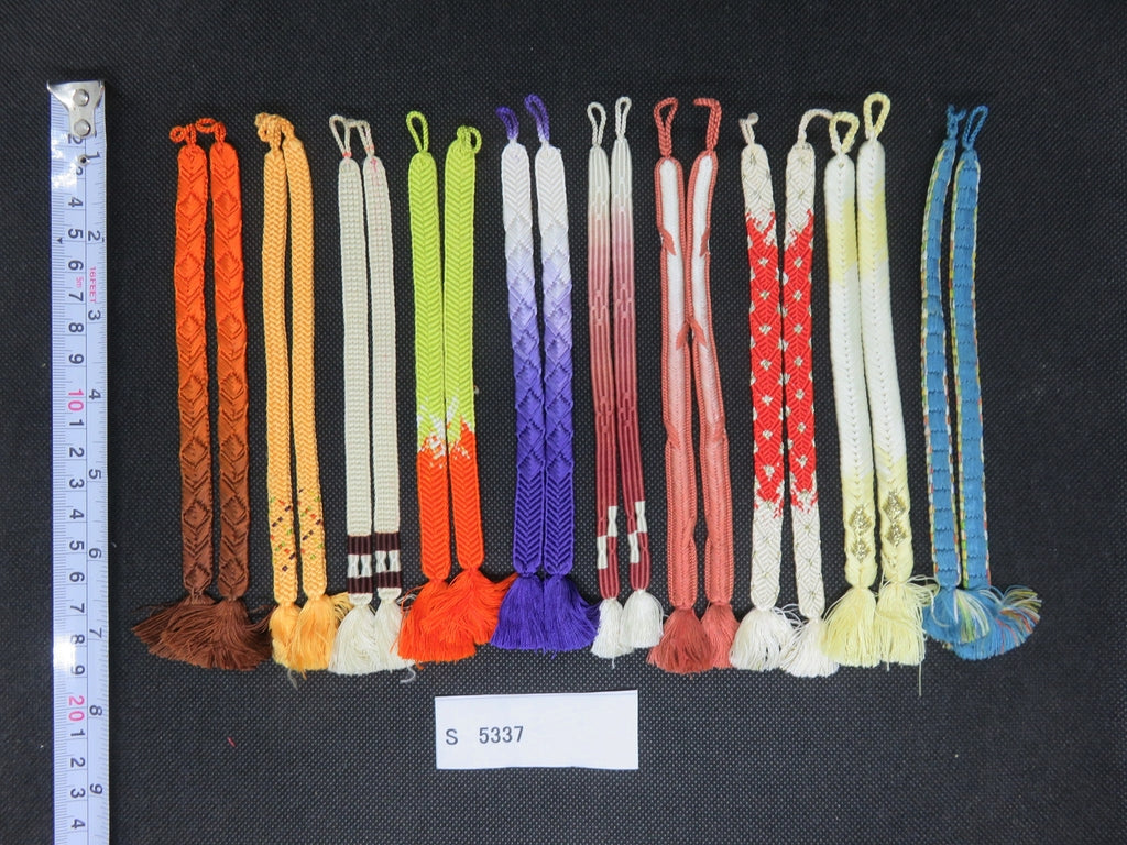 S#5337 Silk Haori Himo Flat Braid 10pcs Bundle Pack