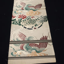 Load image into Gallery viewer, BB10033AC Silk Obi Fabric Vintage(1920-1950) Phoenix Red Green 73.6x11.4in(187x29cm)
