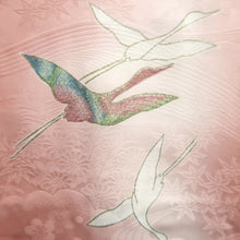 Load image into Gallery viewer, Haori Jacket Pink Crane Birds Silk #10730D3
