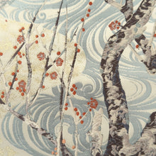 Load image into Gallery viewer, Fukuro Obi Gold Plum blossom Branch Ryusui Silk BB310V8
