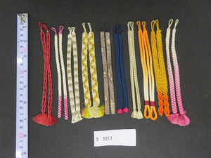 S#5217 Silk Haori Himo Flat Braid 10pcs Bundle Pack