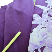 Load image into Gallery viewer, Furisode Purple Peony Yamato Silk #10562B4
