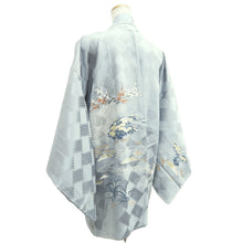 Load image into Gallery viewer, Haori Jacket Blueish Gray Landscape Silk #10792D5
