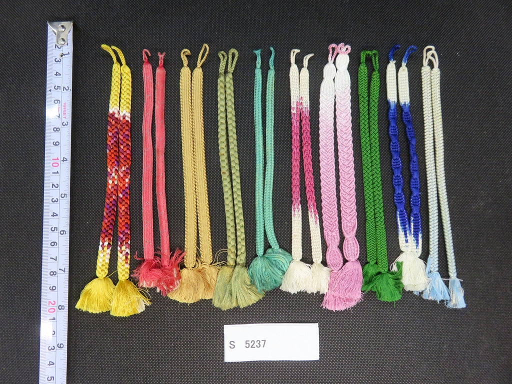 S#5237 Silk Haori Himo Flat Braid 10pcs Bundle Pack