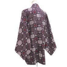 Load image into Gallery viewer, Haori Jacket Dark Purple Full Shibori Floral Silk #10832E2
