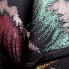 Load image into Gallery viewer, Haori Jacket Vintage(1950-1980) Black Gold Silver Wave Silk #10991F4
