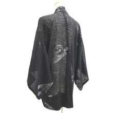 Load image into Gallery viewer, Haori Jacket Vintage(1950-1980) Black Silver Sheer Silk #10962F3
