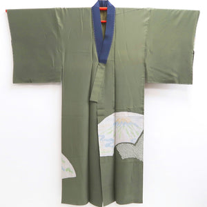 Men's Juban Moss green Mountain Shibori Silk #10293E5